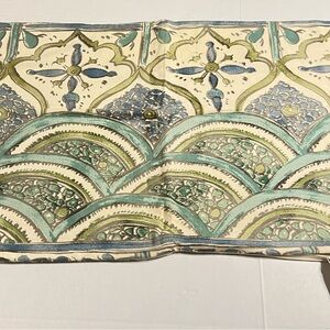 Pottery Barn Clutch with Blue and Green Patterns Pillow Cover Cotton Linen 16x26